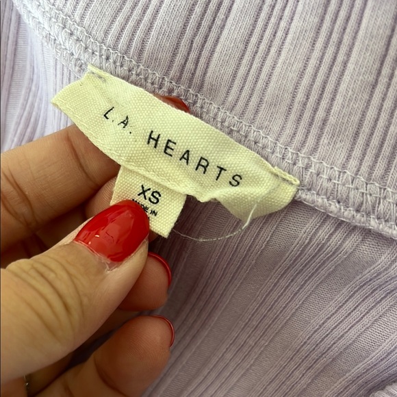 Lavender Ribbed Button-Up Dress - Picture 3 of 3